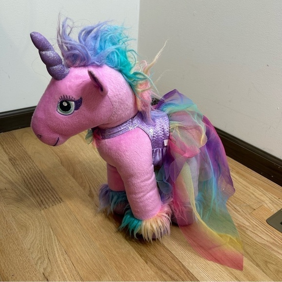 Build a Bear Rainbow Unicorn Plush W/ Sparkle Tulle Dress Stuffed Animal Purple - Picture 2 of 10